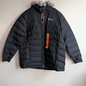 New Eddie Bauer Men's Boundary Pass Down Hooded Parka Zip Up Jacket Black XXL